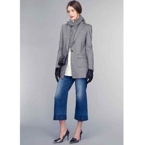 Banana Republic Knit DB Blazer Wool Blend Grey Black size 2